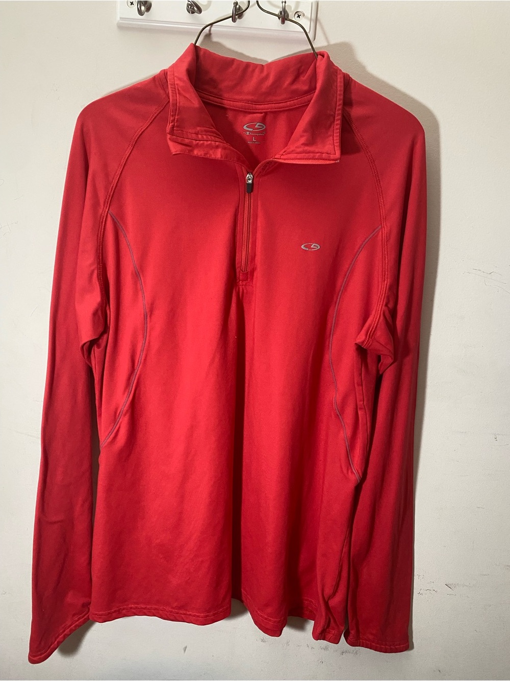 Champion Red Zip-Neck Athletic Pullover
